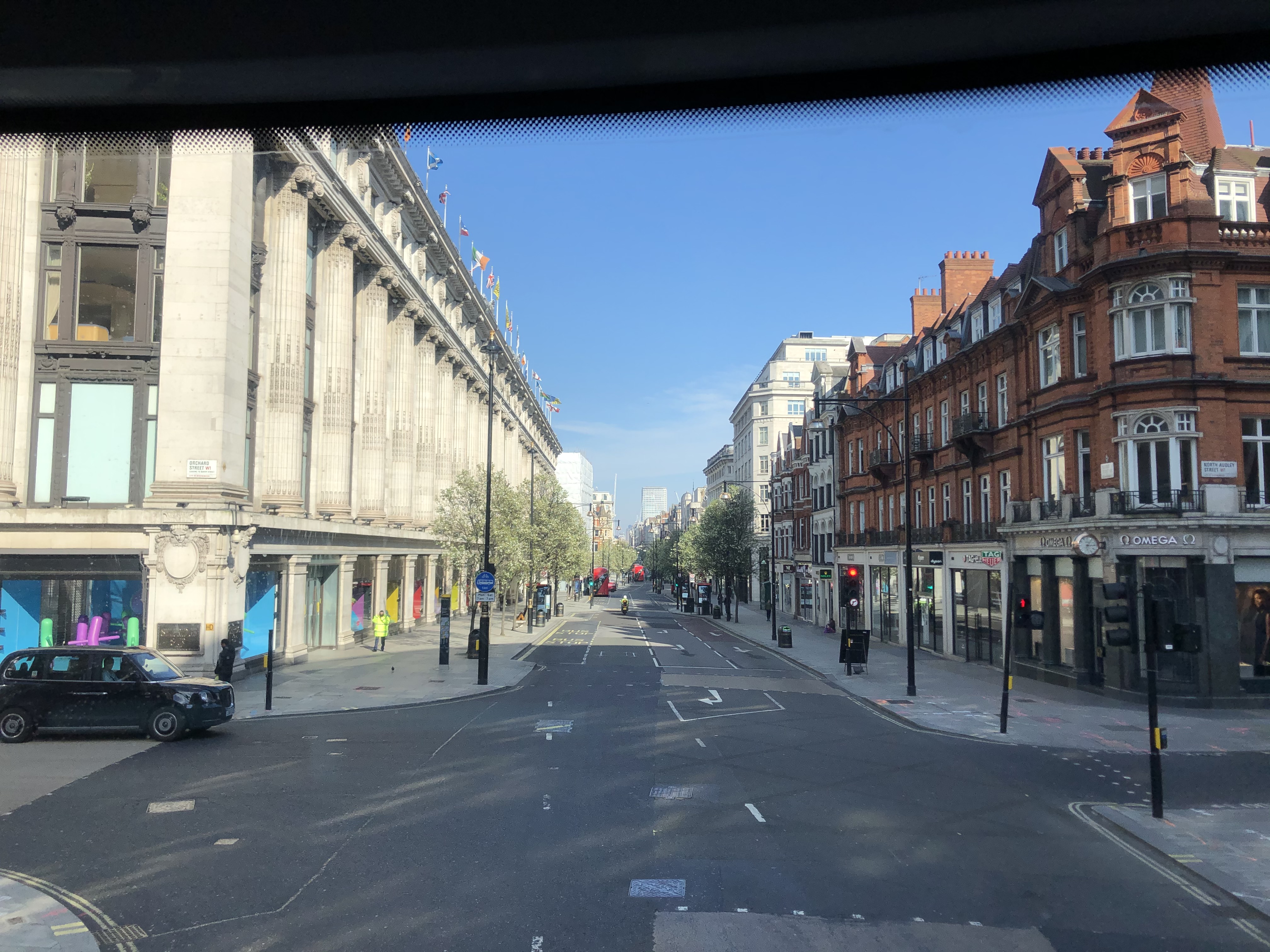 Deserted Oxford Street in London