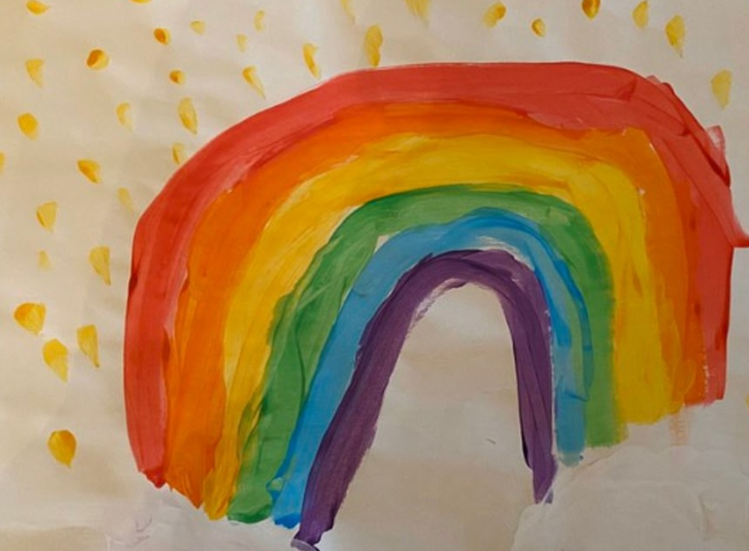 Carrie Symonds tweeted picture of rainbow and clapping hands.