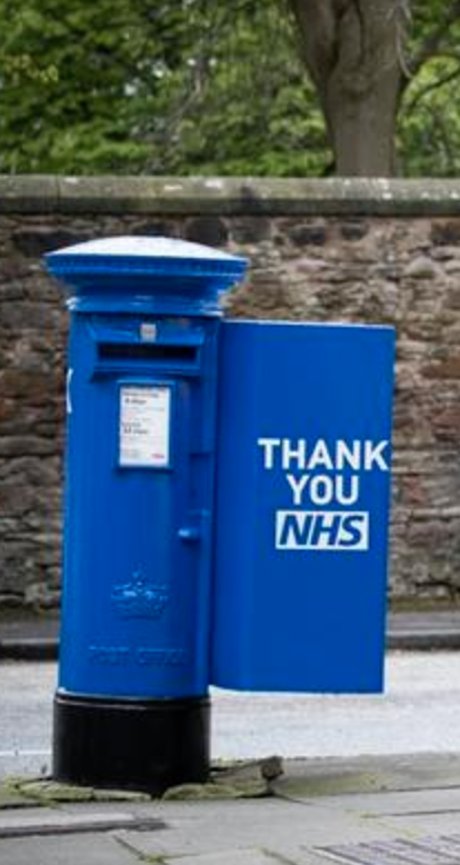 Royal post boxes painted blue to thank NHS workers in Edinburgh