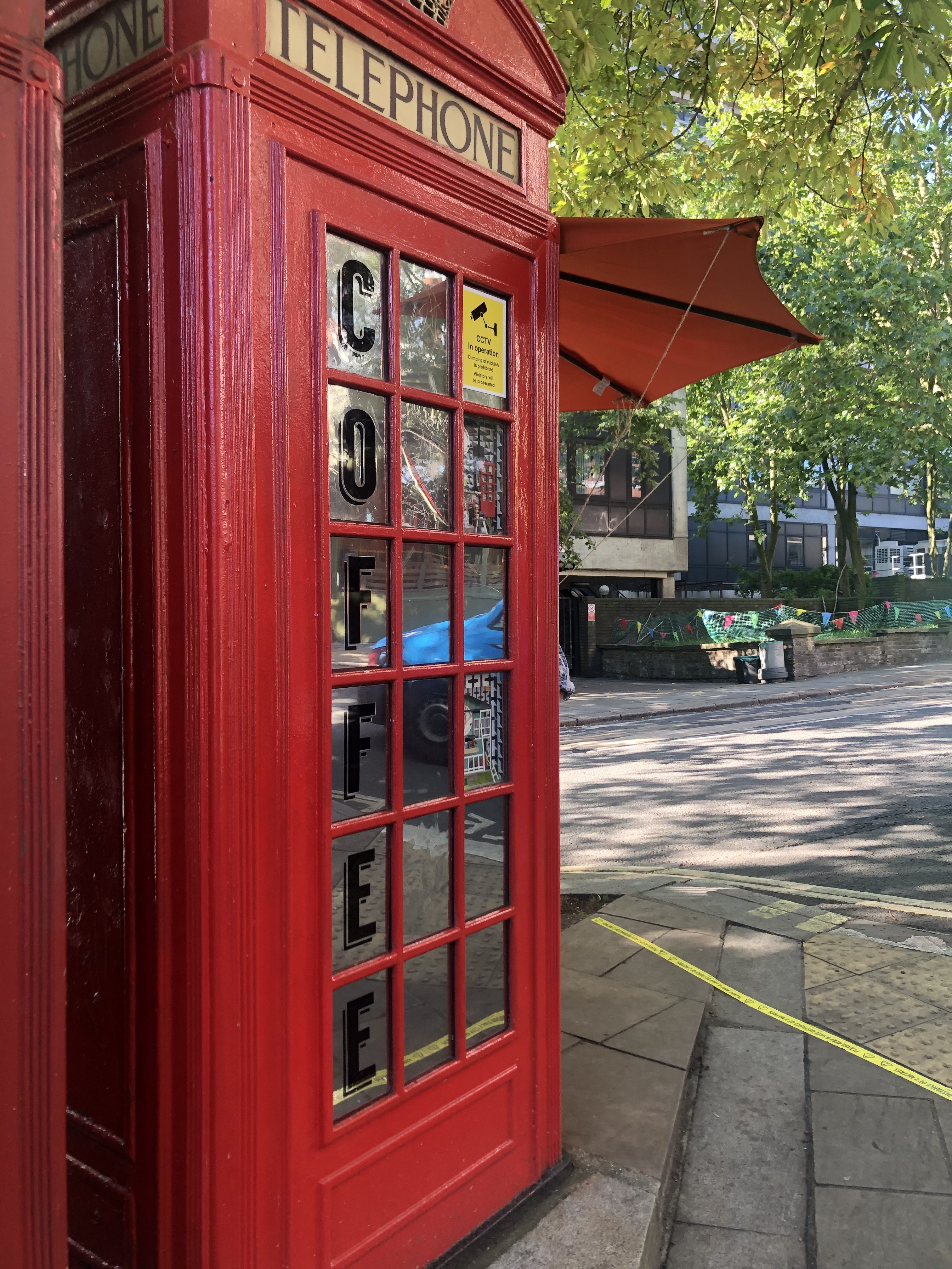 Fresh coffee from iconic red telephone box