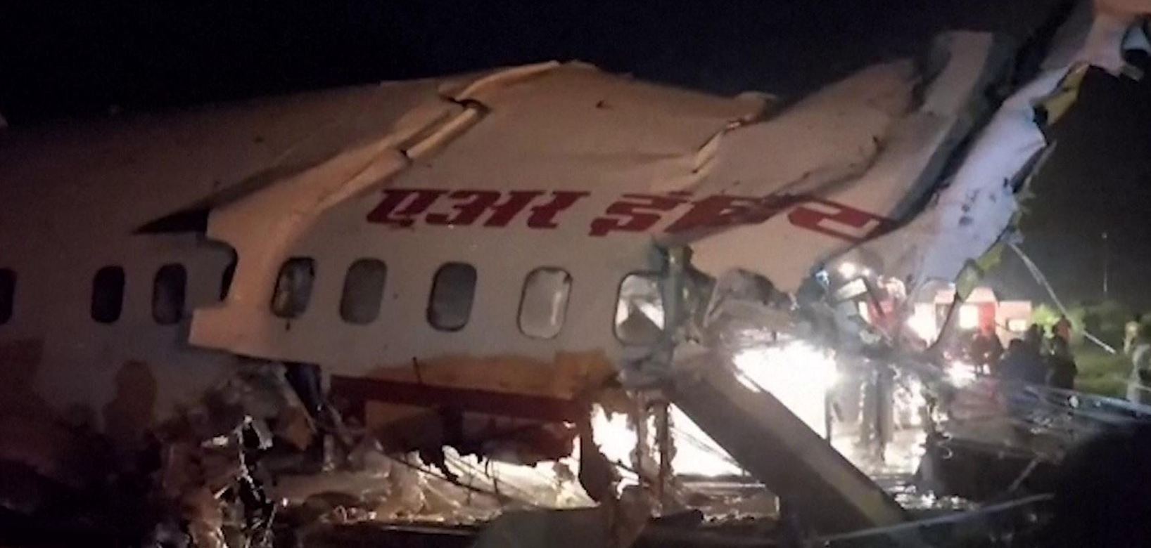 Air India plane splits in to two after skidding