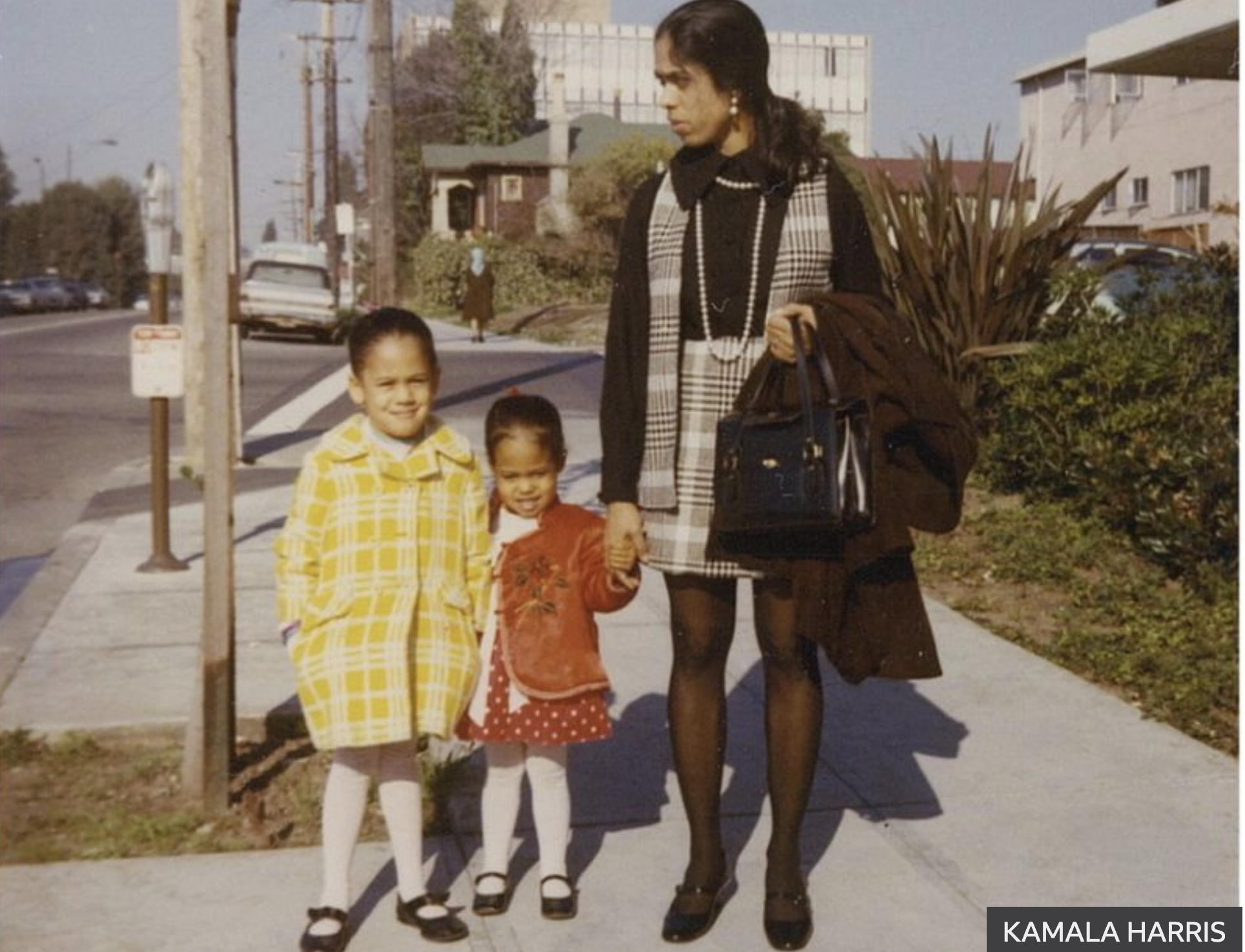 Kamala and Maya Harris with their mother