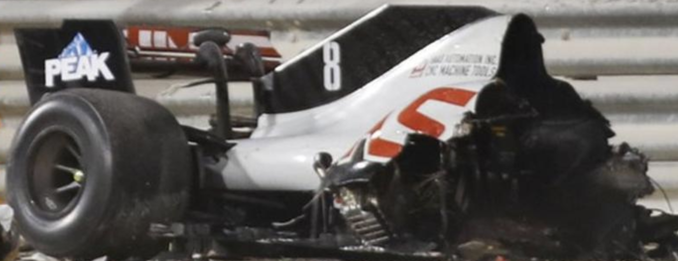 F1 car split in two