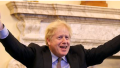 Boris Johnson hailing Brexit deal