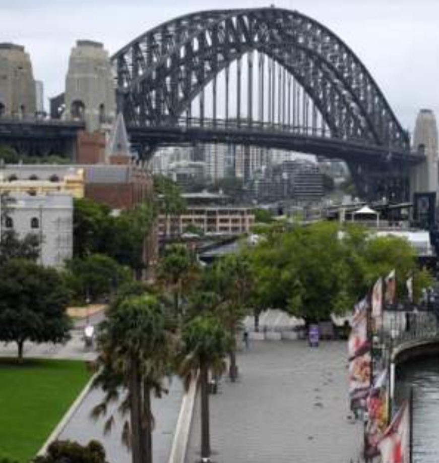 Deserted Sydney Bridge on New Year's Eve 