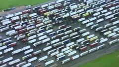 Over 1000 lorries parked in Manston airport near Ramsgate following the French travel ban.