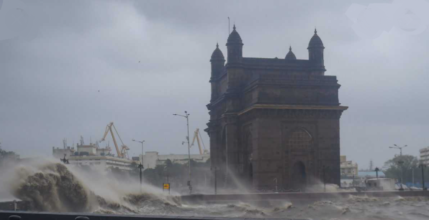Gateway of India flooded amid storm Tauktae