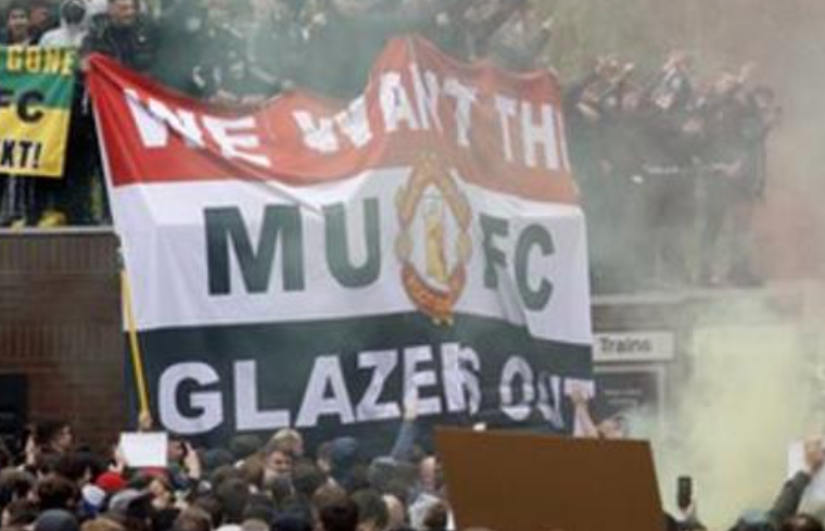 Manchester United fans' protest at Old Trafford