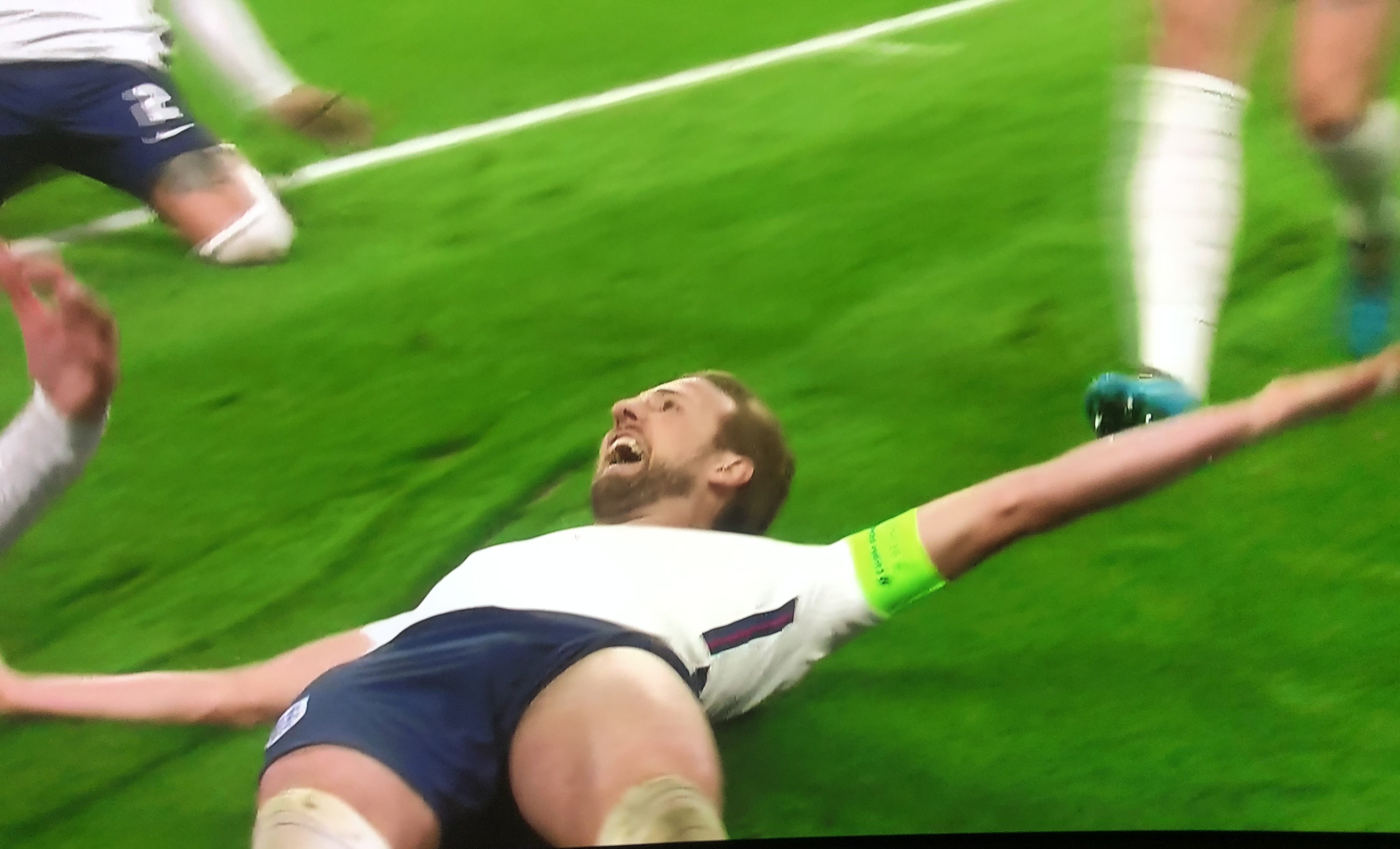 Harry Kane after scorin from a penatly kick England lead 2-1