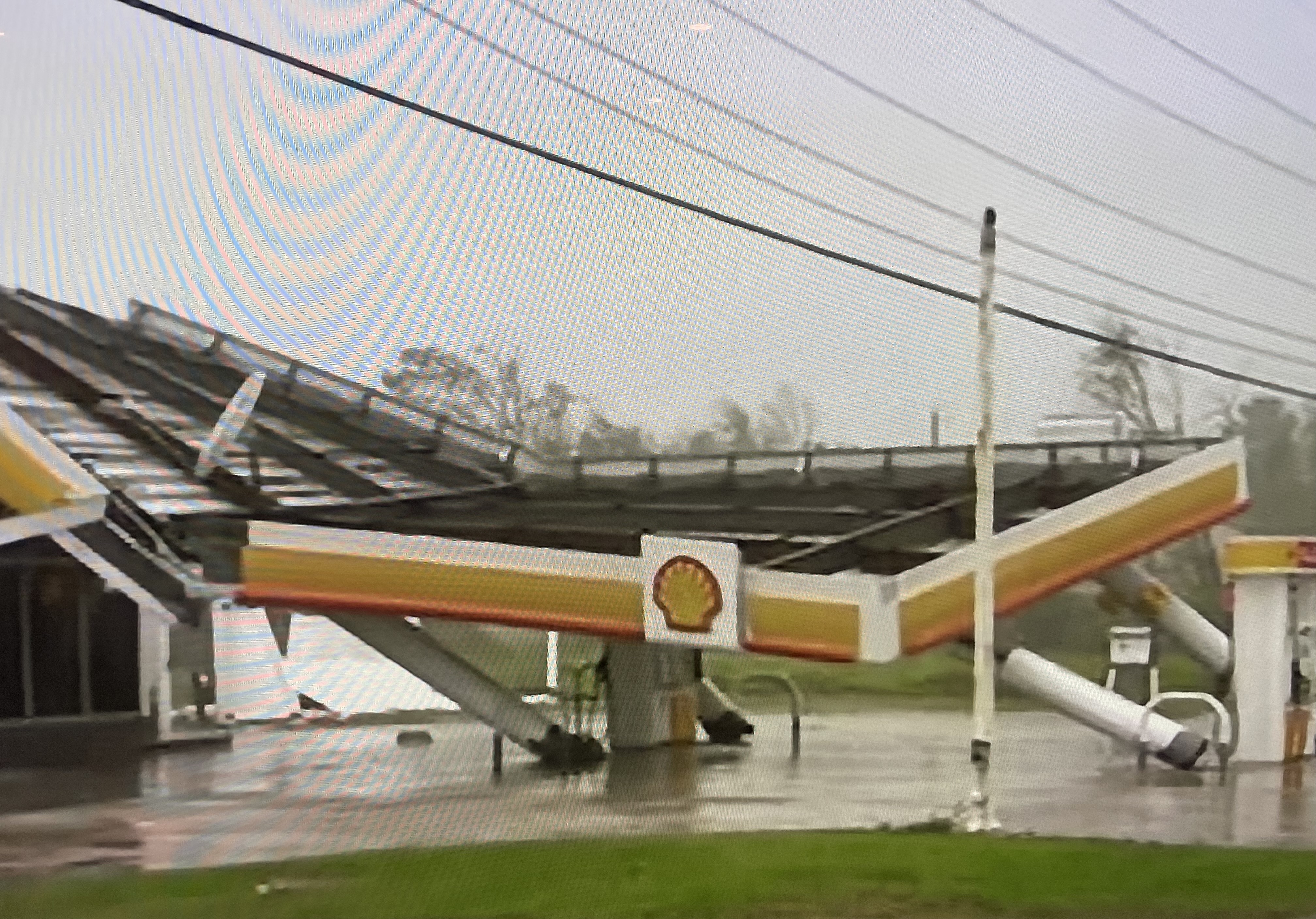 BP petrol station knocked down by Hurricane Ida