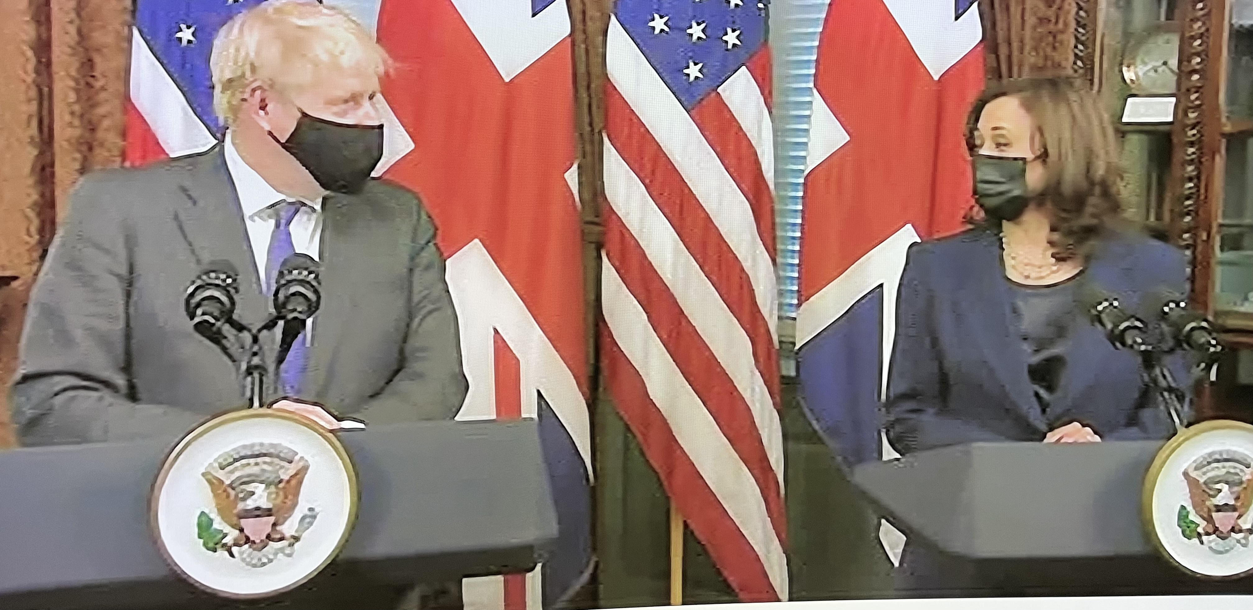 Earlier Boris Johnson met US Vice President Kamala Harris
