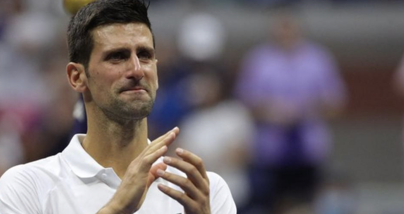 A dejected Djokovic