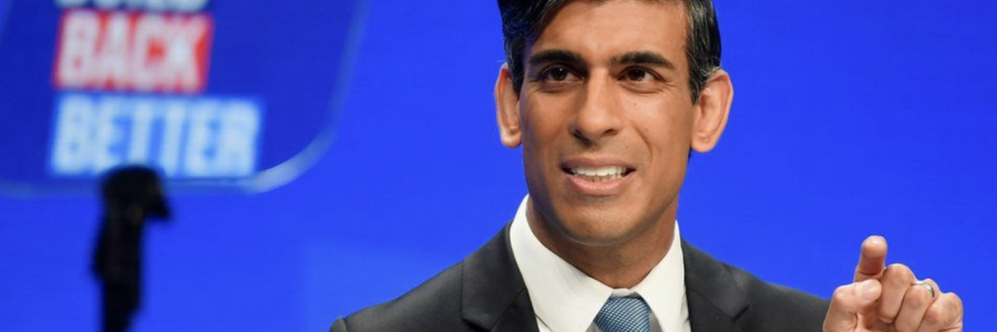 Rishi Sunak addressing his first Tory  Party conference