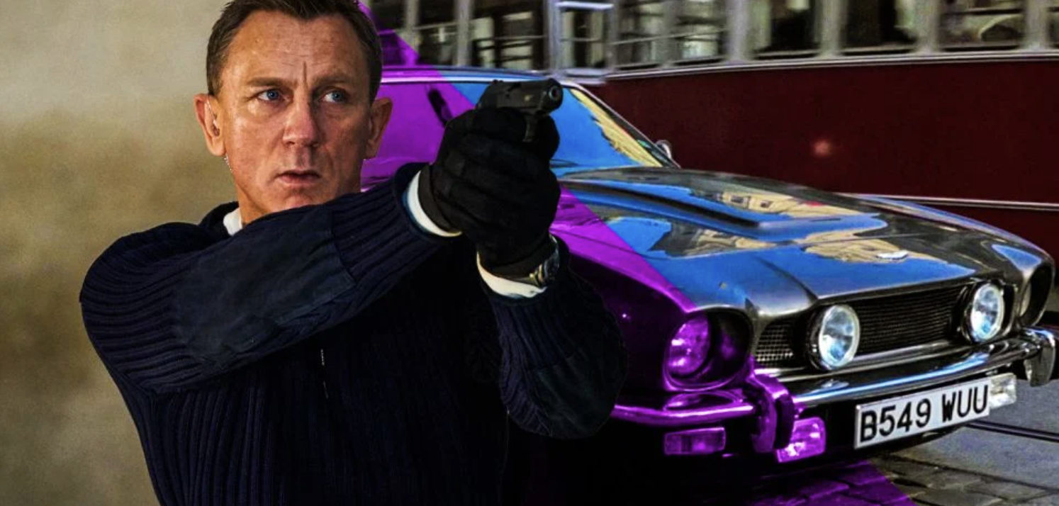 Daniel Craig with Black Aston Martin V8