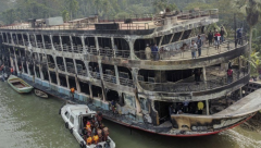 Three-decked ferry caught fire kills 39