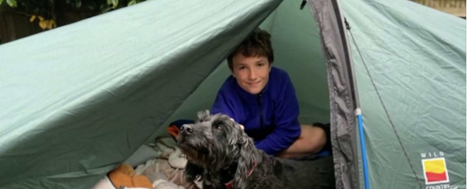 Max Woosey in his tent