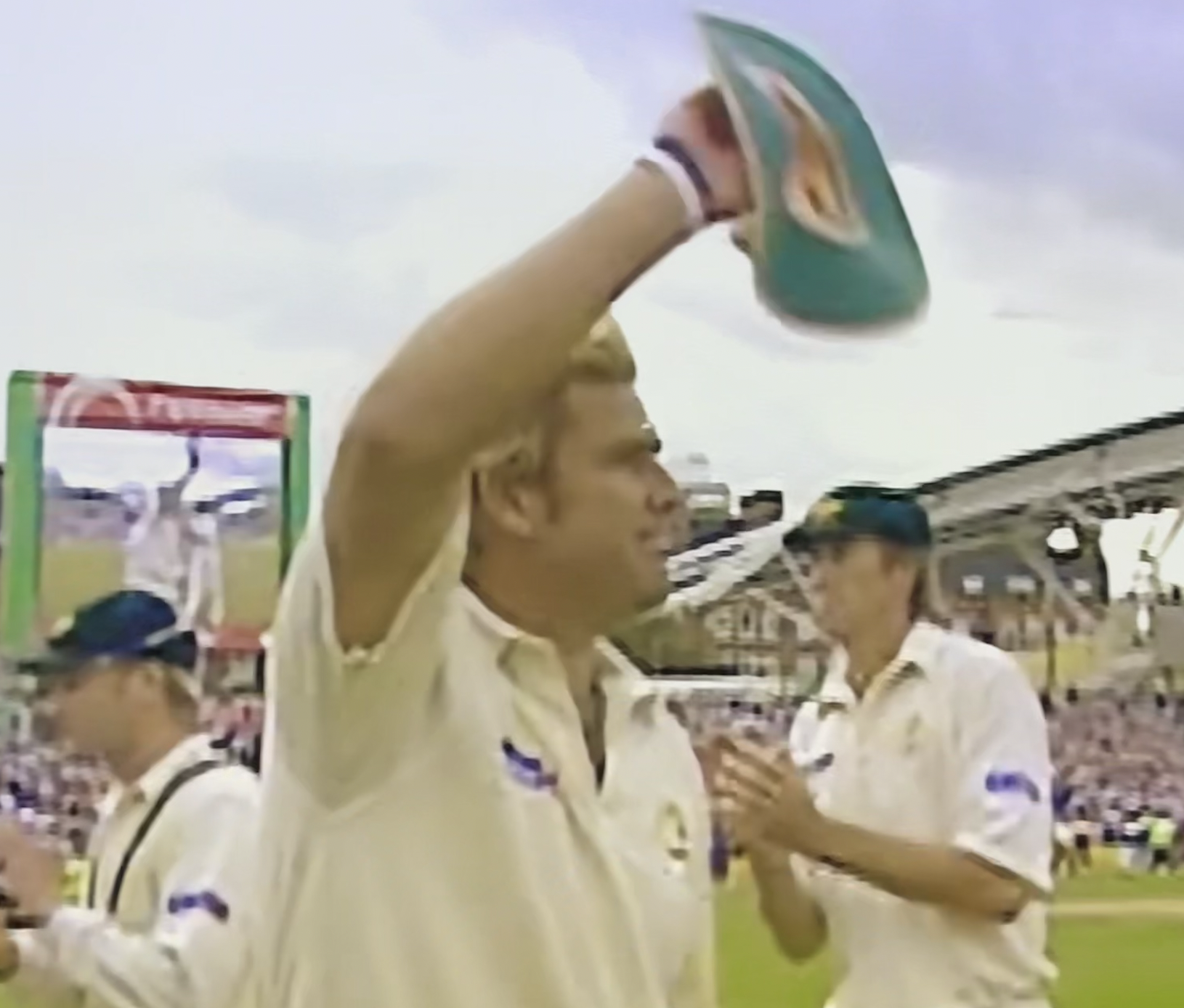 Shane Warne after bowling out Mike Gatting with the bowl of the century.