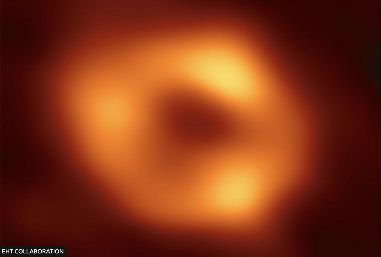 The gargantuan black hole that lives at the centre of our galaxy, pictured for the very first time.