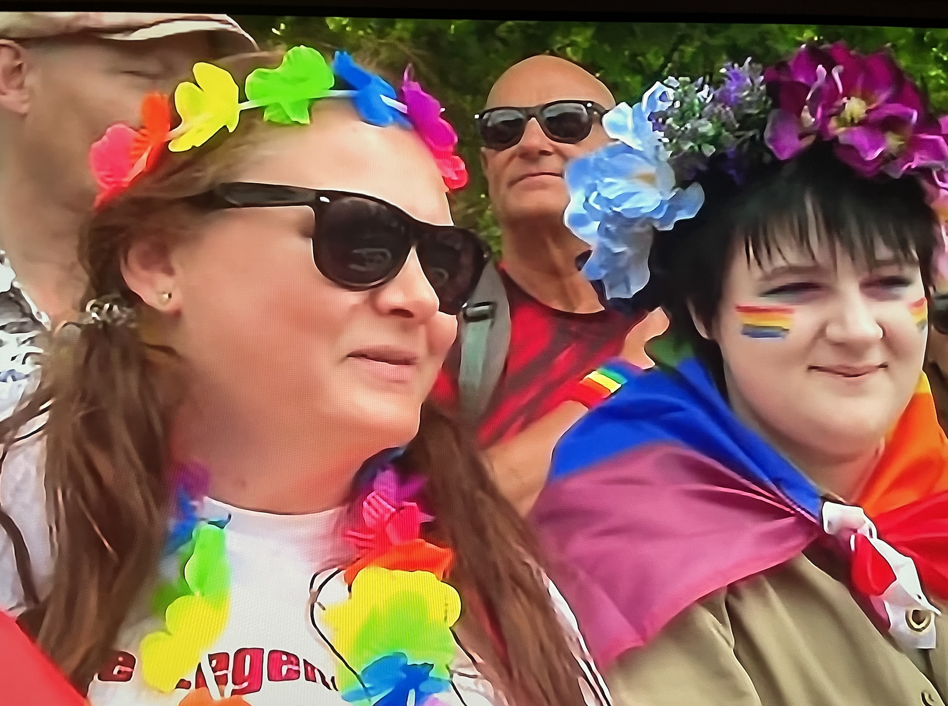 Revellers with face painting and glitter