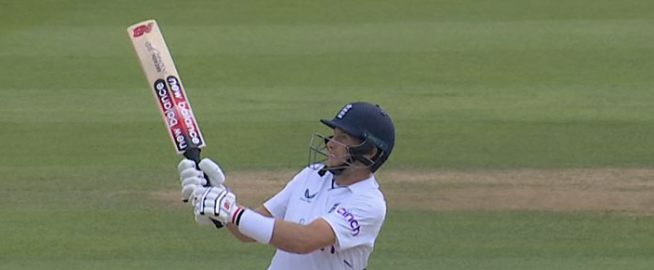 Root hits Takur for a six