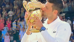 Novak Djokovic wins his Wimbledon men's Singles title.