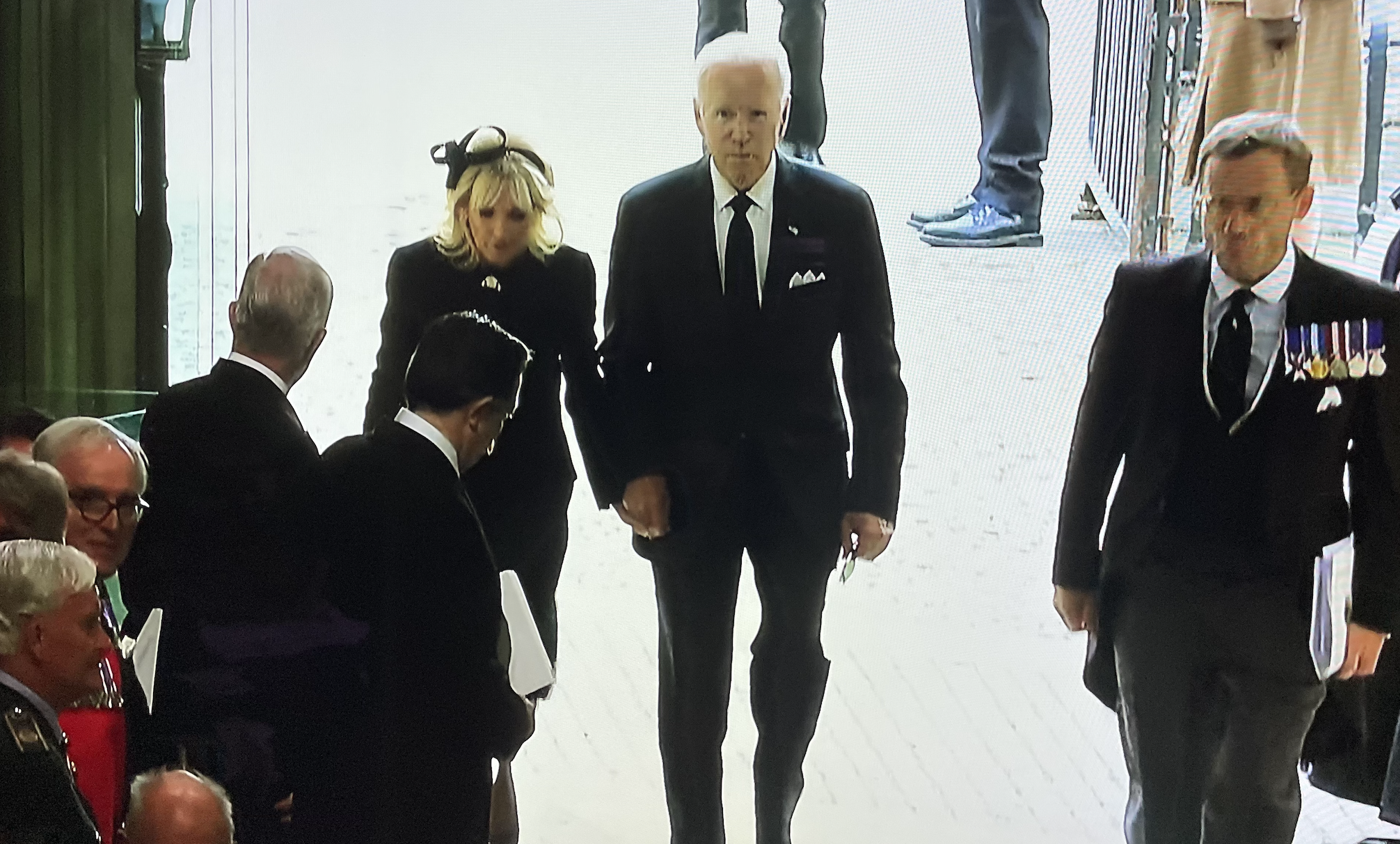 Joe Biden arriving at Westminster Abbey.