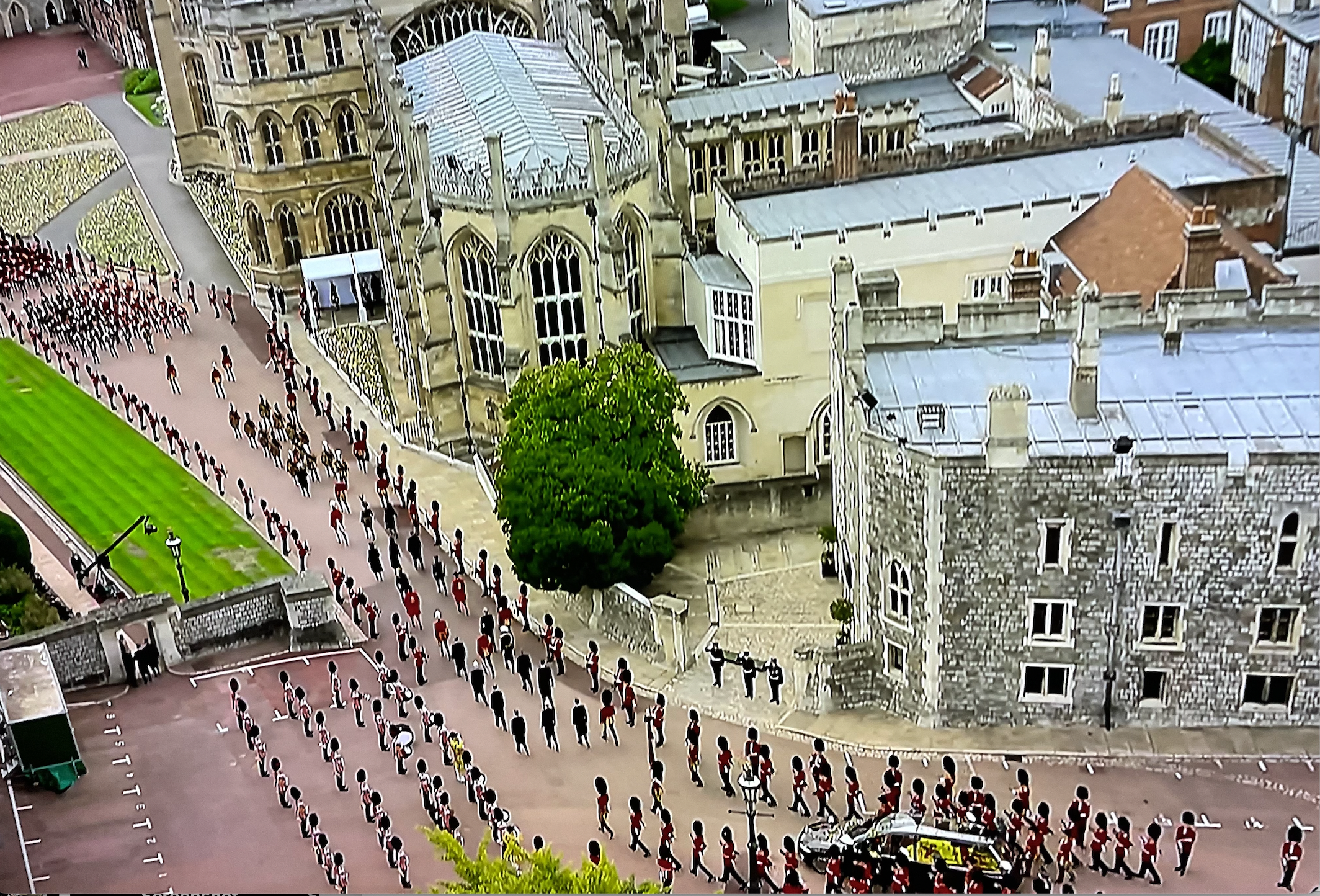 Queen's coffin procession inside Windsor Castle